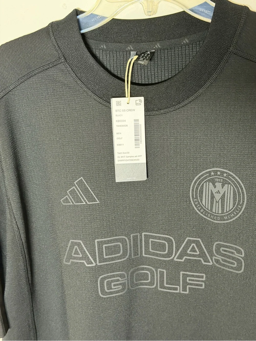 Adidas Golf Beyond Graphic Short Sleeve Crewneck Sample Black Men’s M NWT